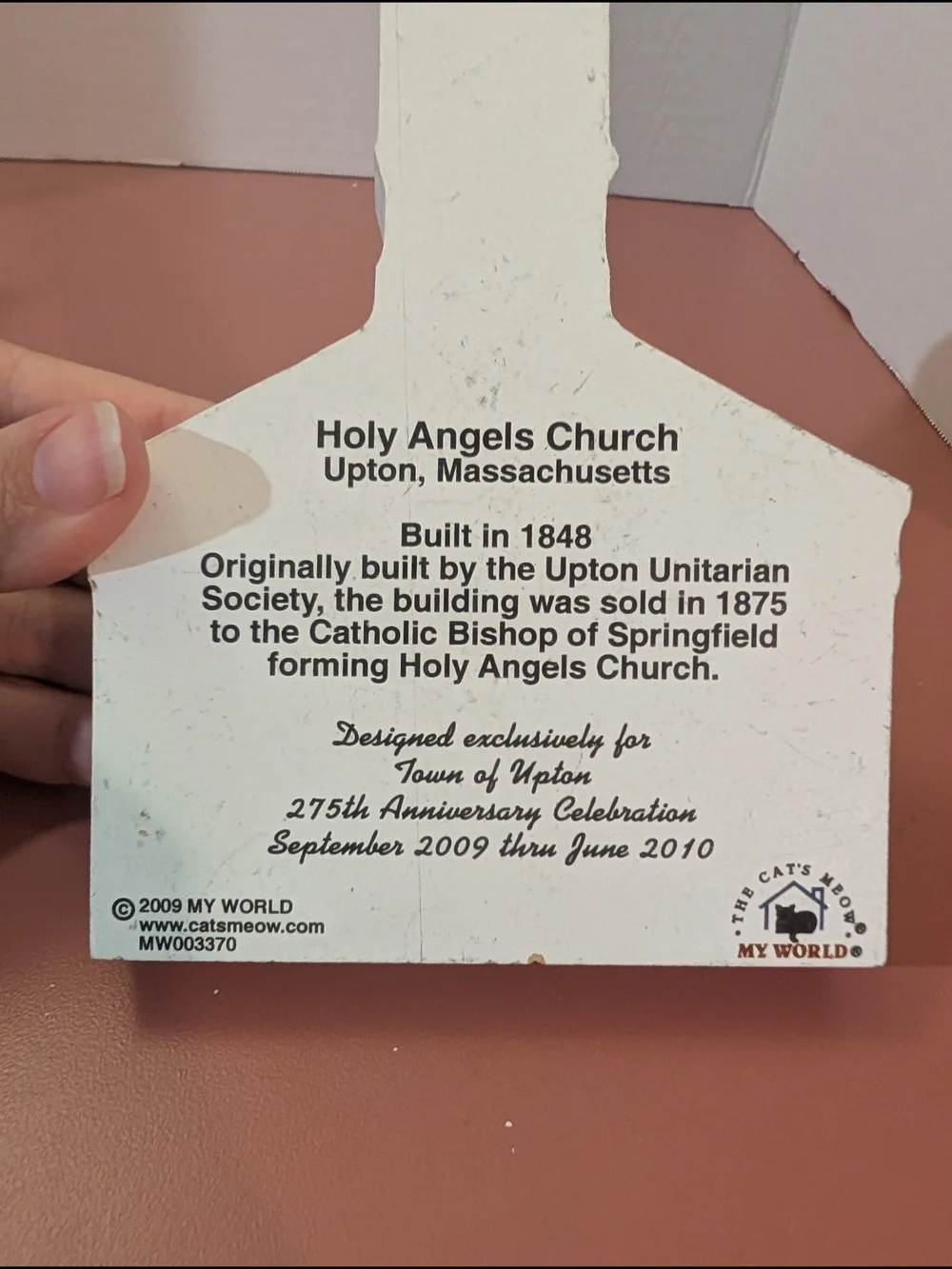2009 The Cat's Meow Holy Angels Church Upton Massachusetts Shelf Sitter - Picture 6 of 9